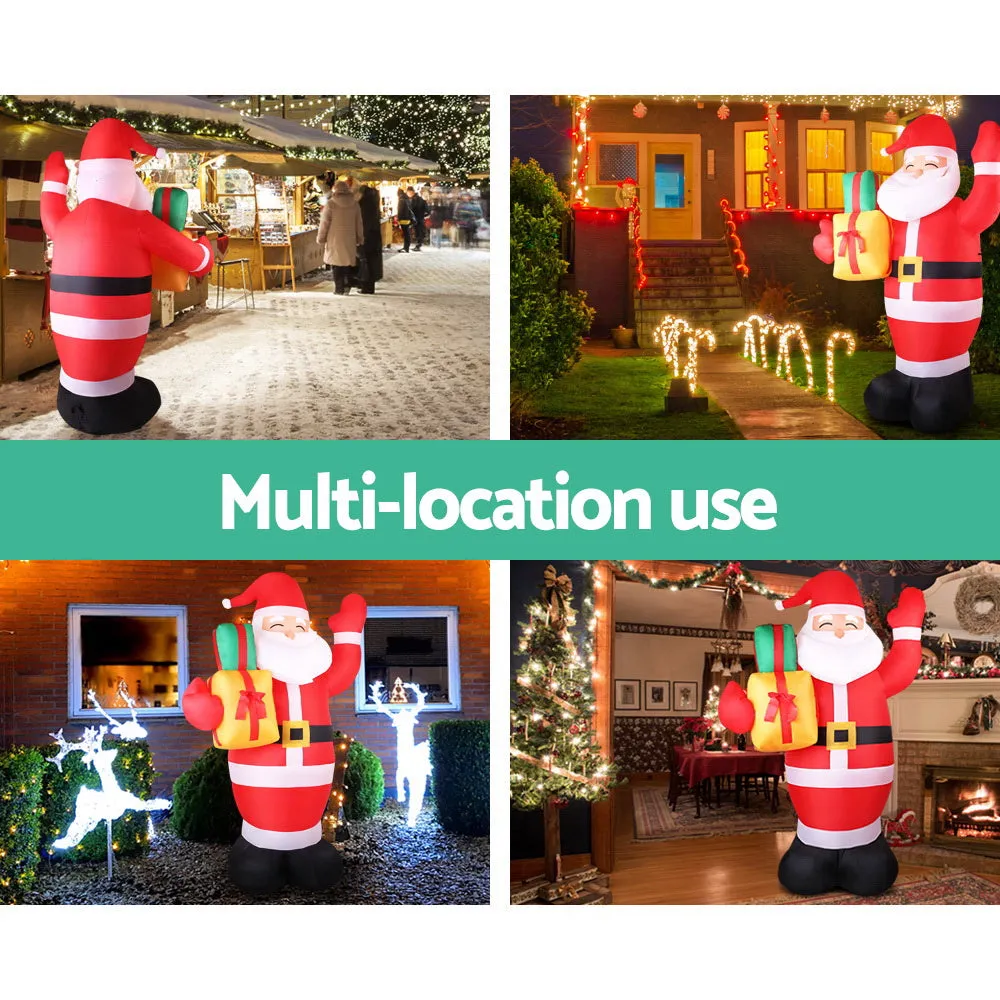 2.4M LED Santa Inflatable, Water-Resistant, Jingle Jollys