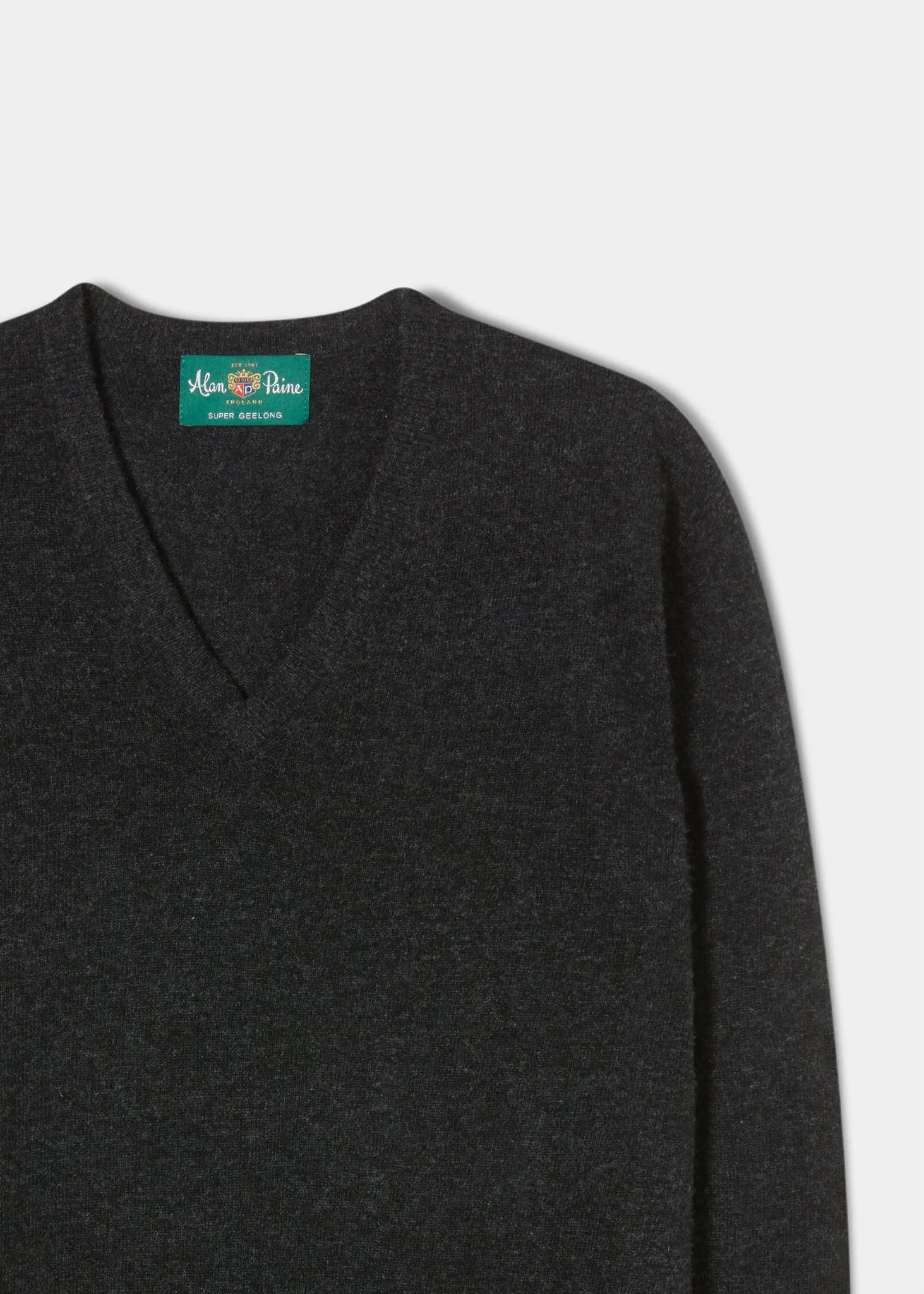 Albury Geelong Wool Jumper in Charcoal - Regular Fit