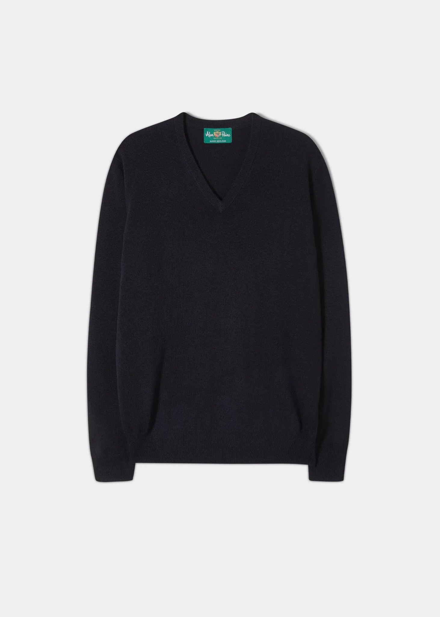 Albury Geelong Wool Jumper in Dark Navy - Regular Fit