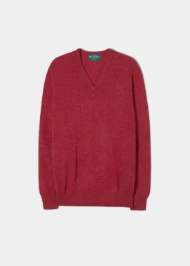 Albury Geelong Wool Jumper in Poppy Melange - Regular Fit