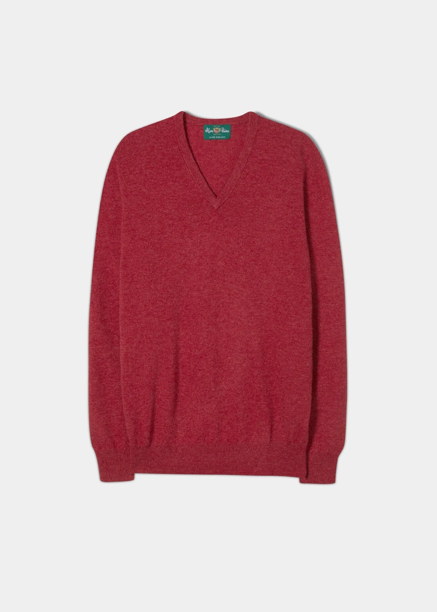 Albury Geelong Wool Jumper in Poppy Melange - Regular Fit