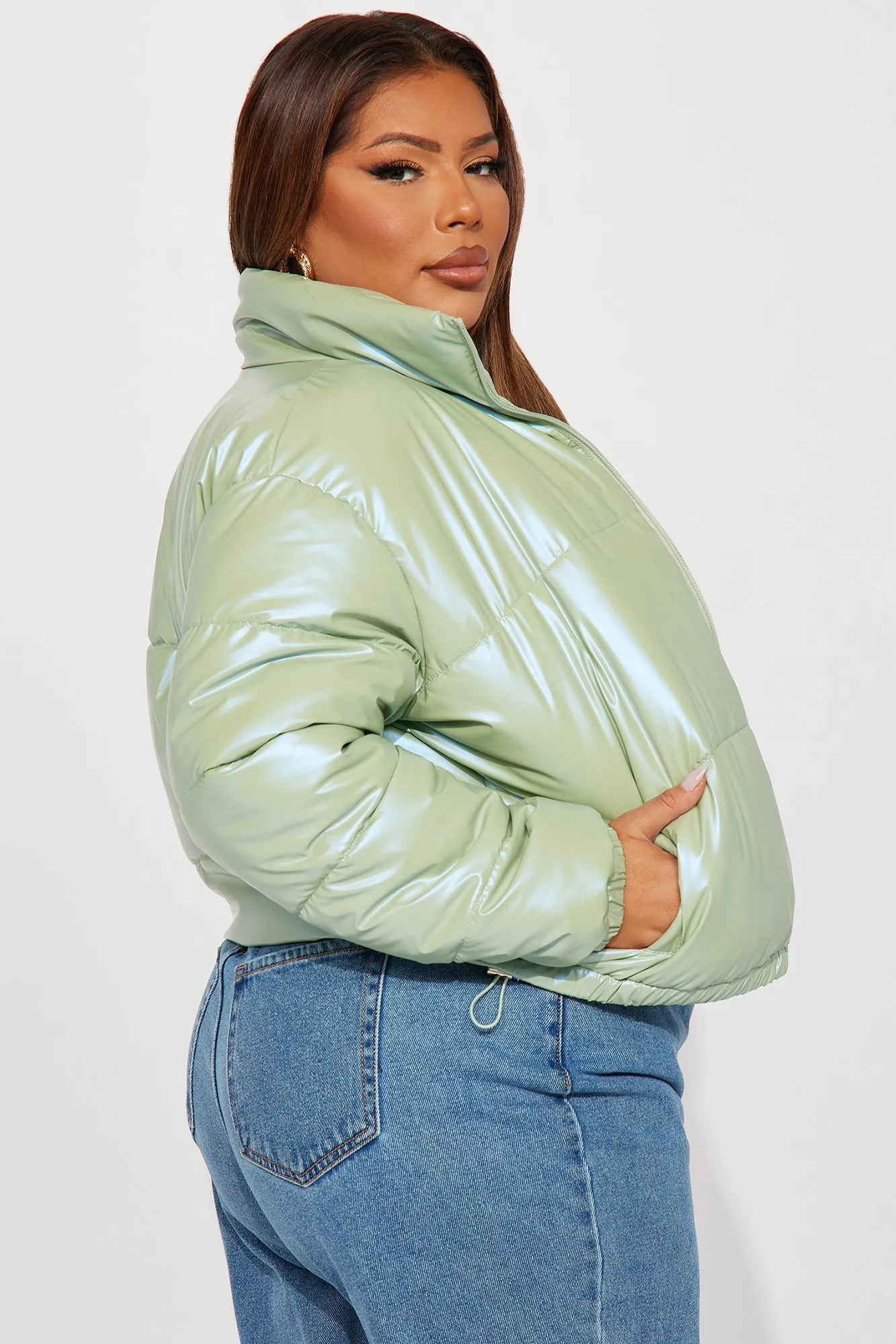 All Of The Lights Puffer Jacket - Sage