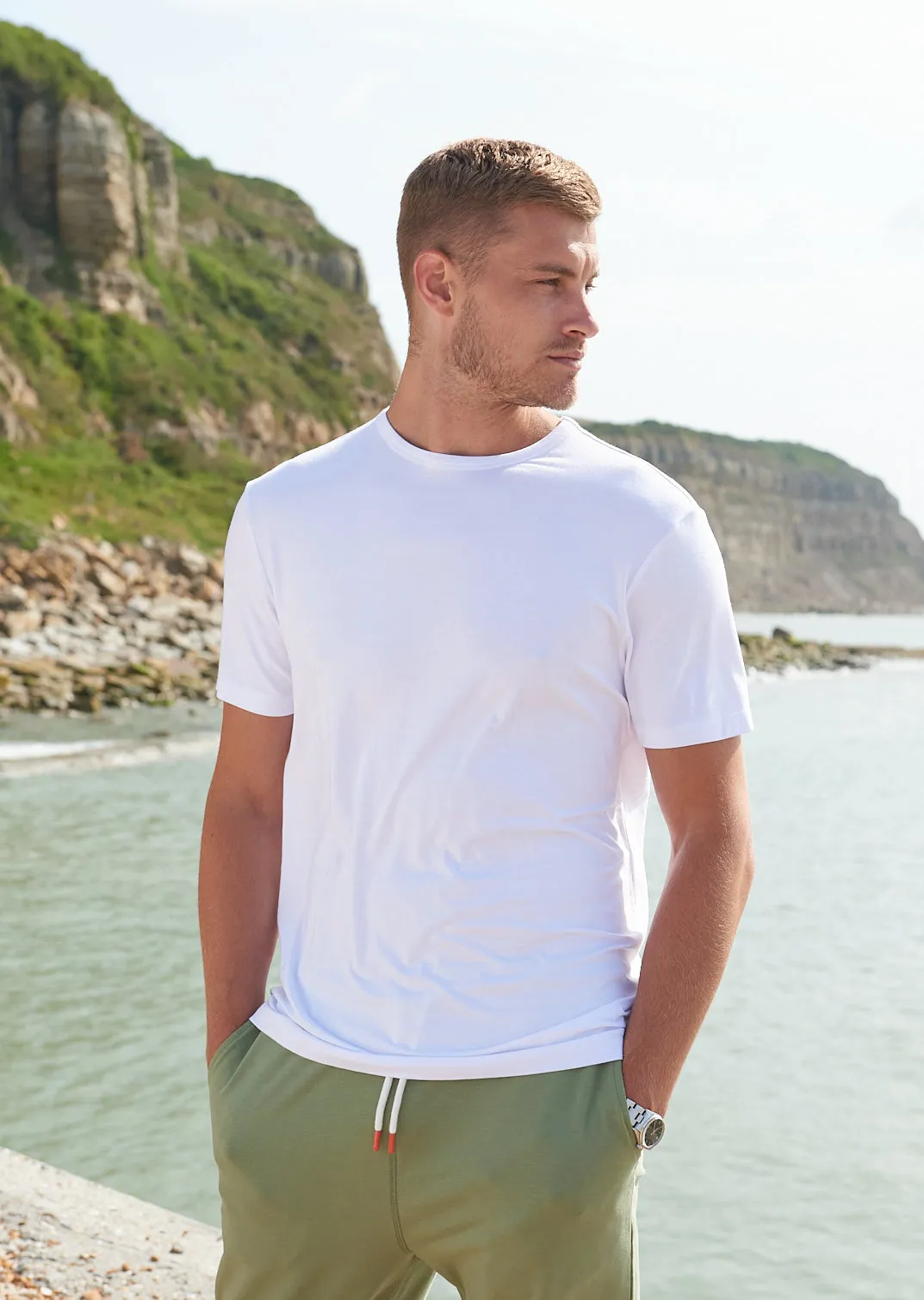 Ashton Bamboo Tee In White