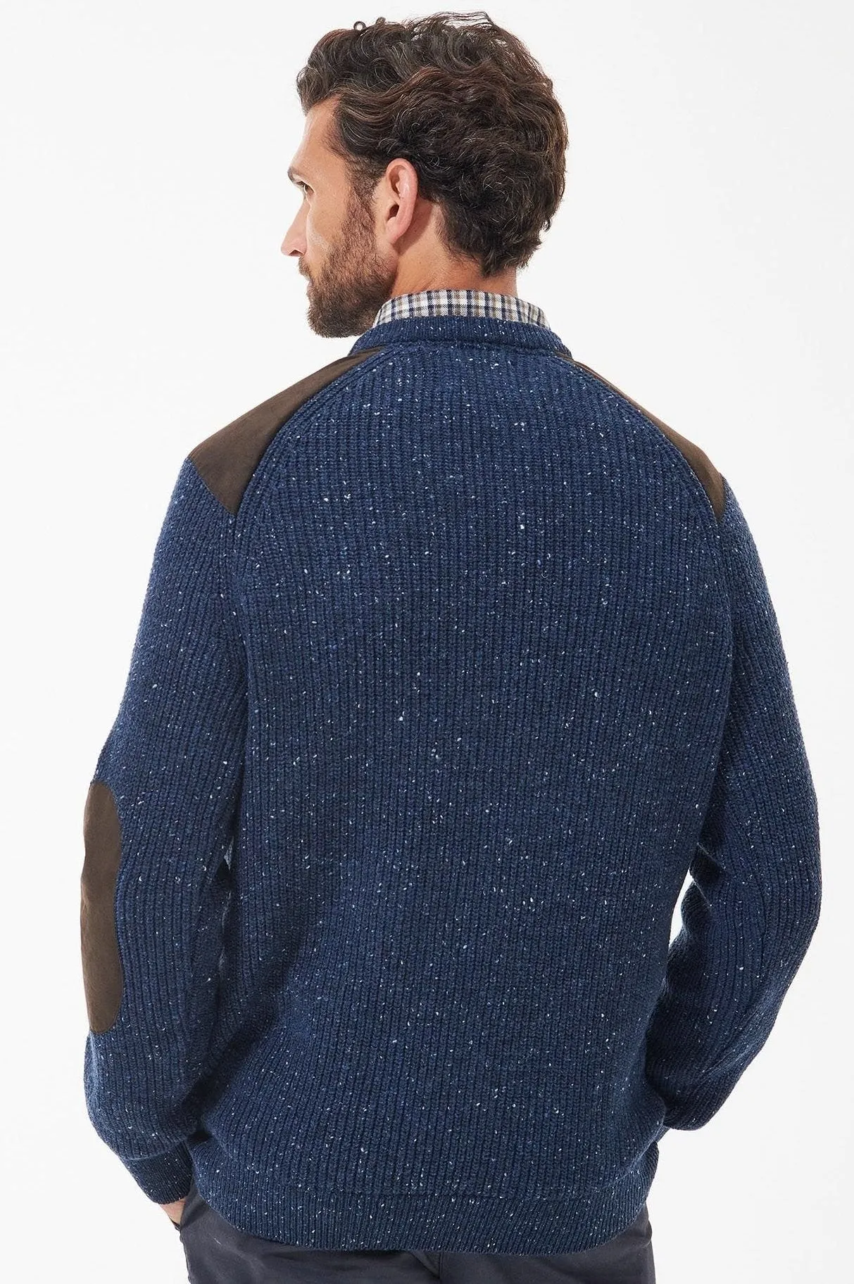 Barbour Jumper the Raisthorpe crew neck in speckled Navy MKN1483NY91