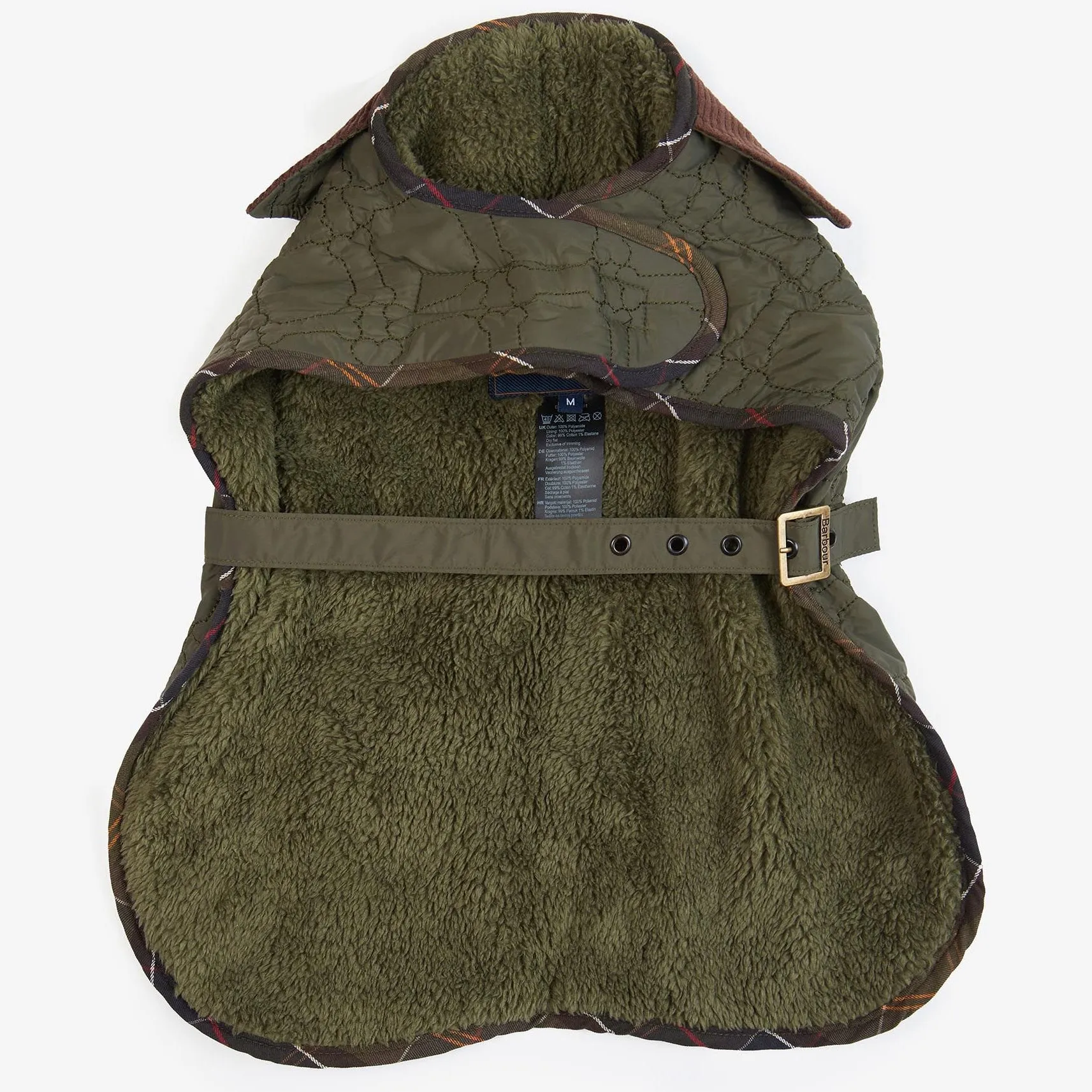 Barbour Quilted Dog Bone Dog Coat in Dark Olive