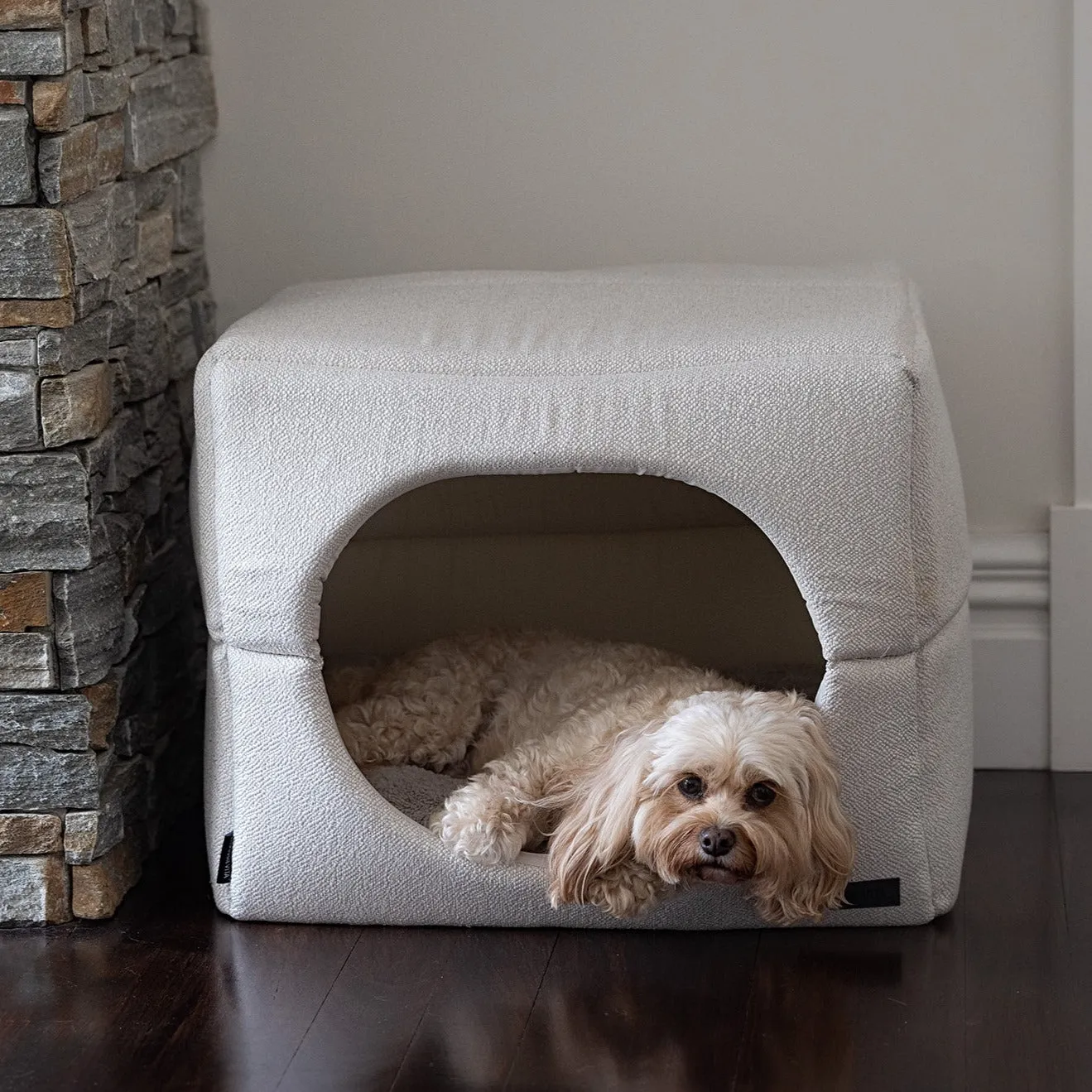 Boucle Cream Pet Cube