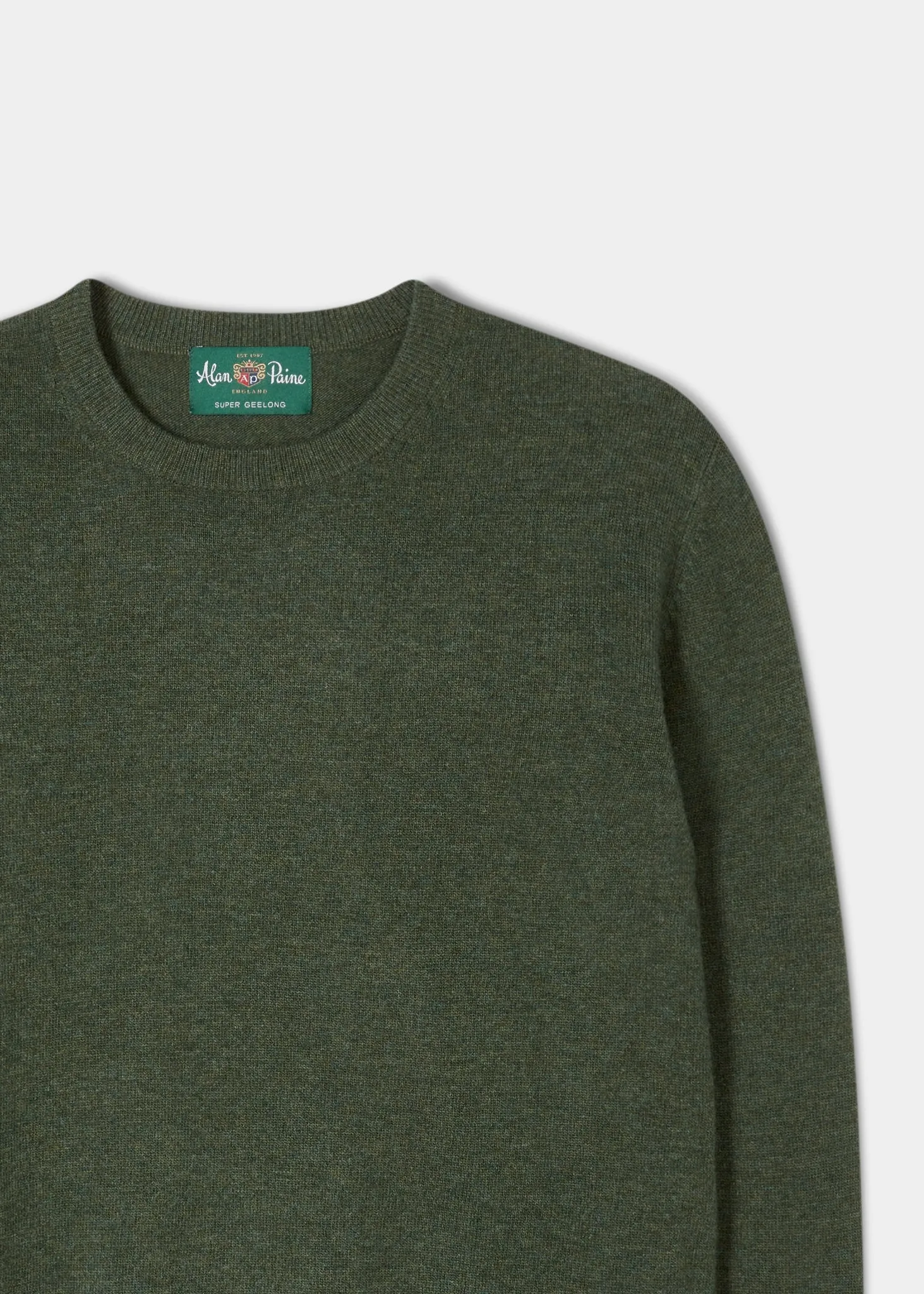 Brisbane Geelong Wool Jumper in Rosemary - Regular Fit