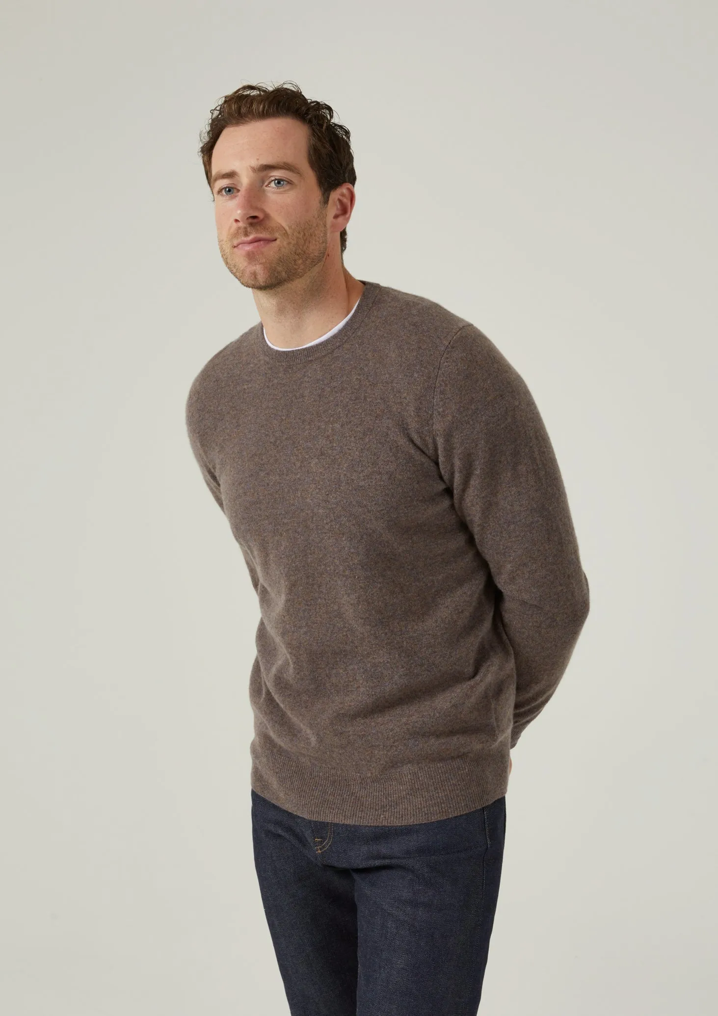 Brisbane Geelong Wool Jumper in Teak - Regular Fit