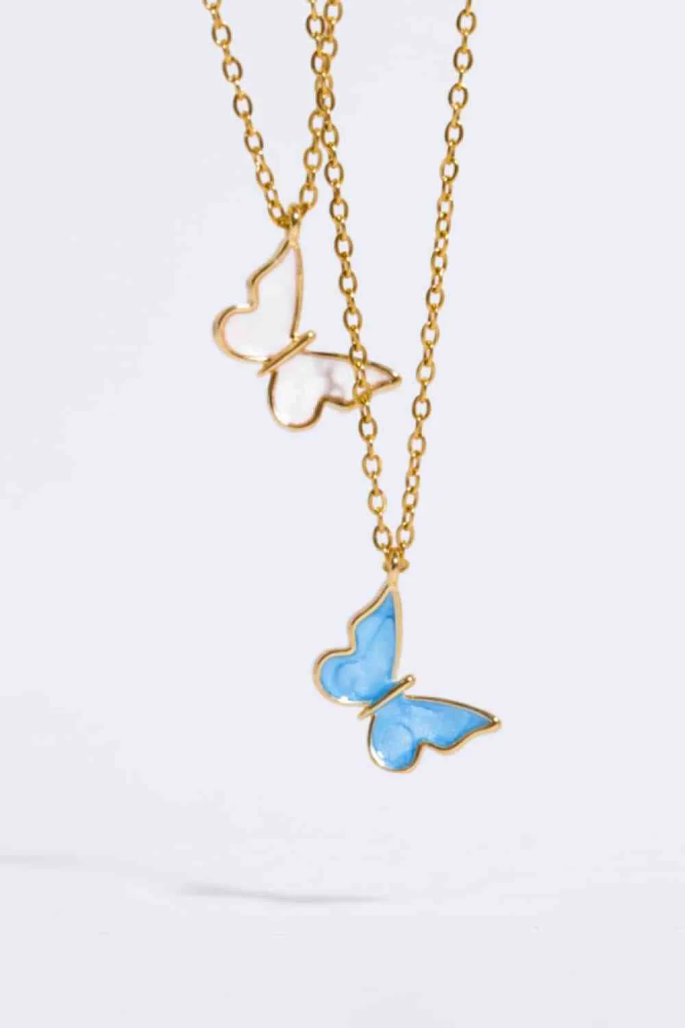 Butterfly Pendant Copper 14K Gold-Plated Necklace