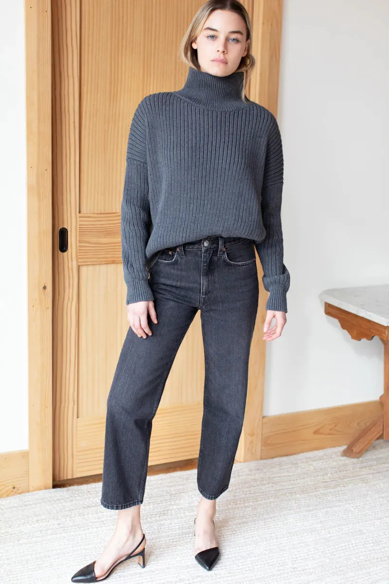 Charcoal Carolyn Funnel Neck Sweater