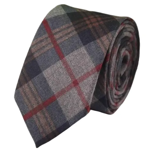 Classy Men Grey Brown Red Cotton Necktie