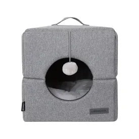 Como Grey Cat Cube with Pom Pom