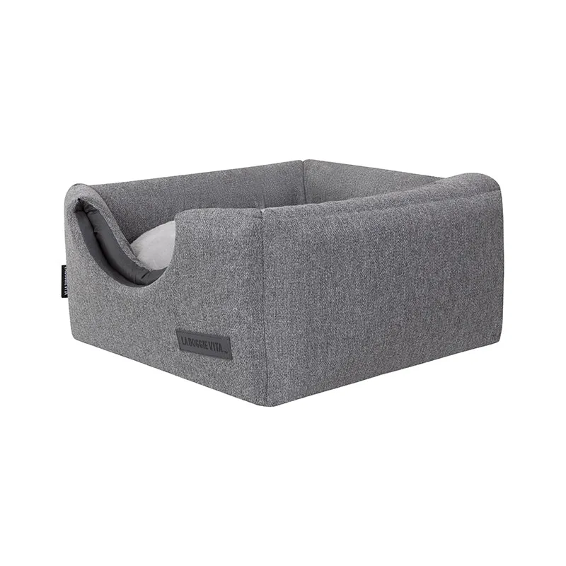 Como Grey Cat Cube with Pom Pom