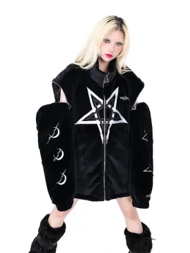 Detachable Sleeve Pentagram Embroidered Jacket【s0000000310】