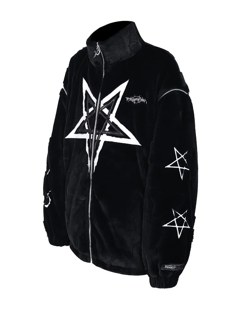 Detachable Sleeve Pentagram Embroidered Jacket【s0000000310】