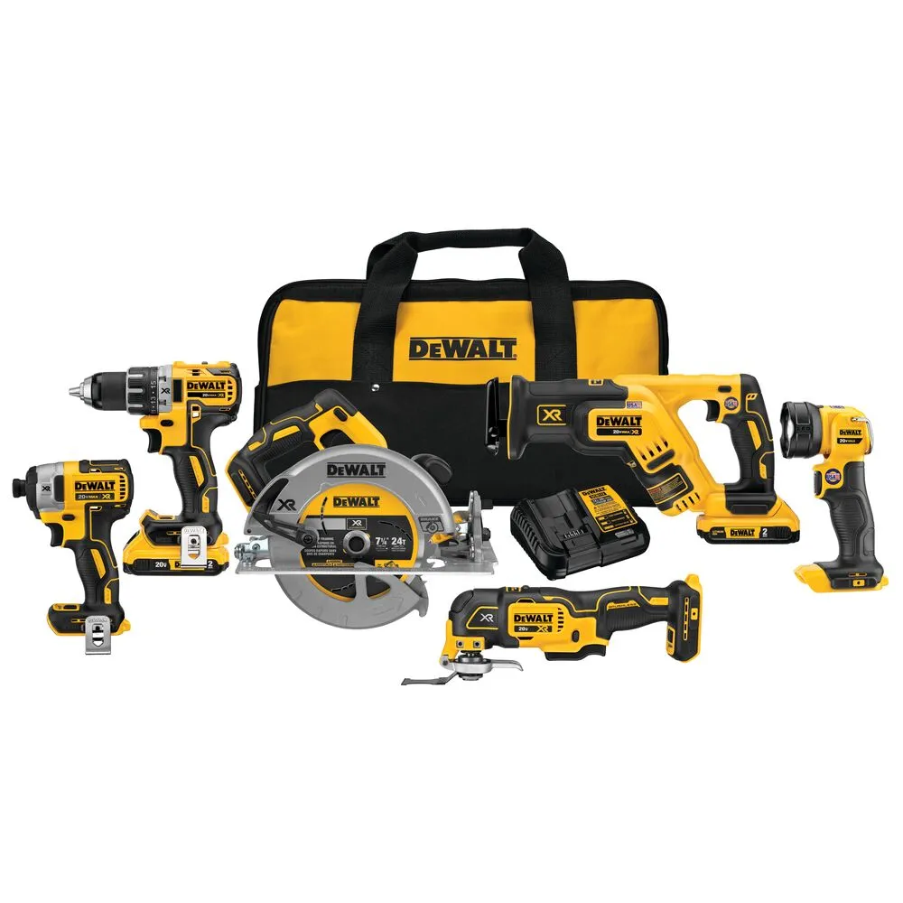 DeWalt DCK684D2 20-Volt MAX Cordless 6-Tool Combo Kit with (2) 20-Volt 2.0Ah Batteries & Charger