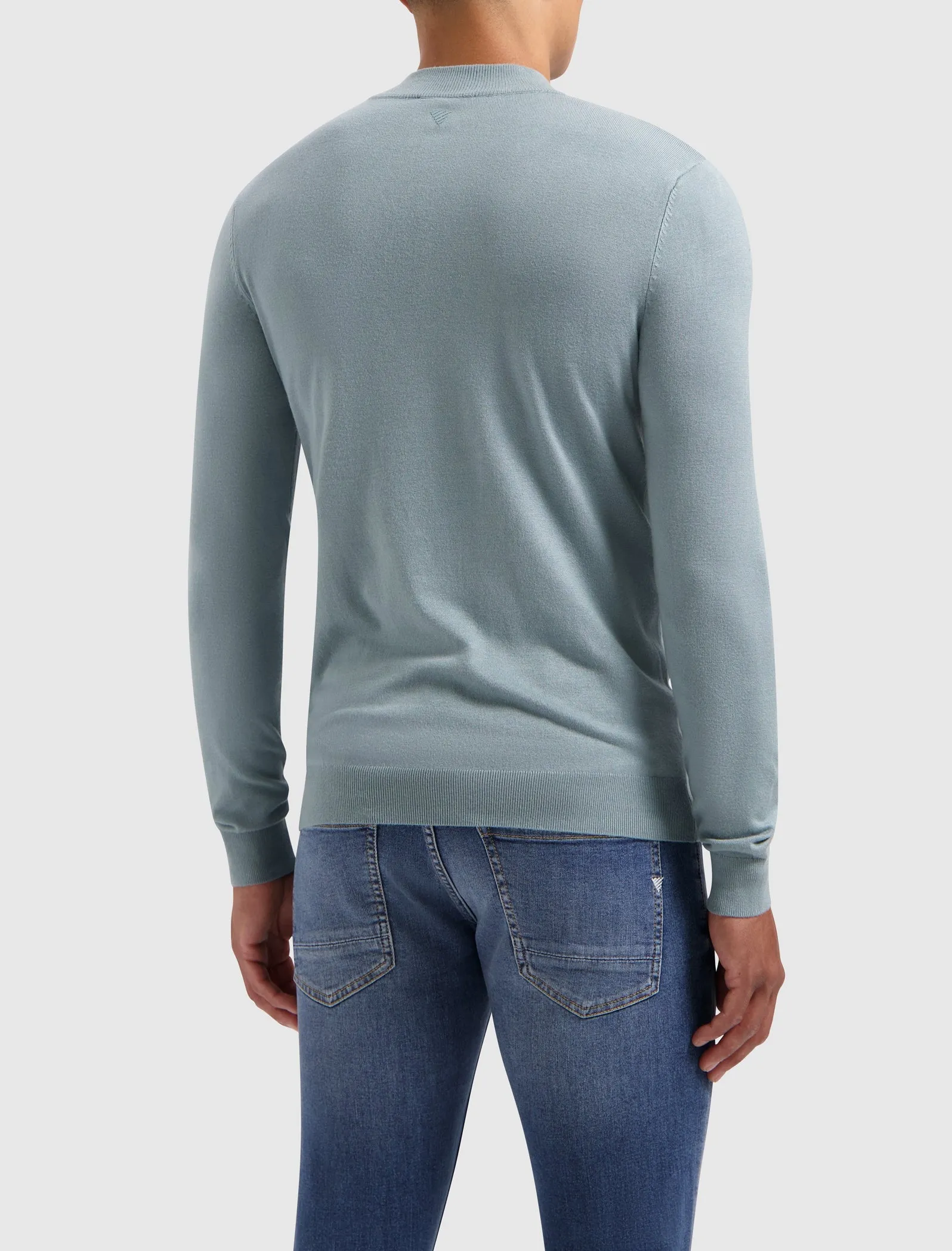 Essential Knitwear Halfzip Sweater | Blue Grey