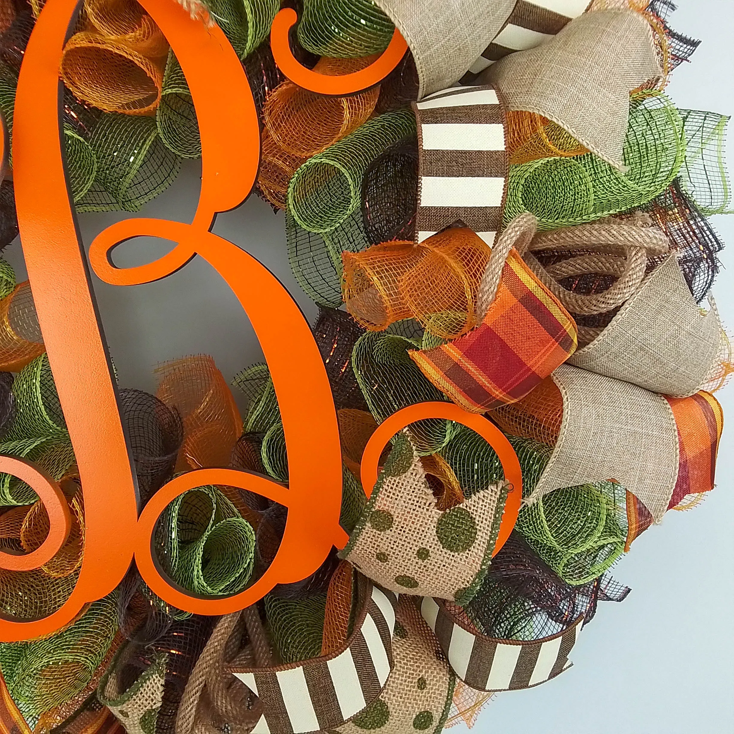 Fall Monogram Wreath, Autumn Thanksgiving Decor, Perfect Housewarming Gift