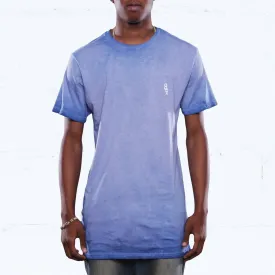 French Blue Antique Wash Long Line Tee