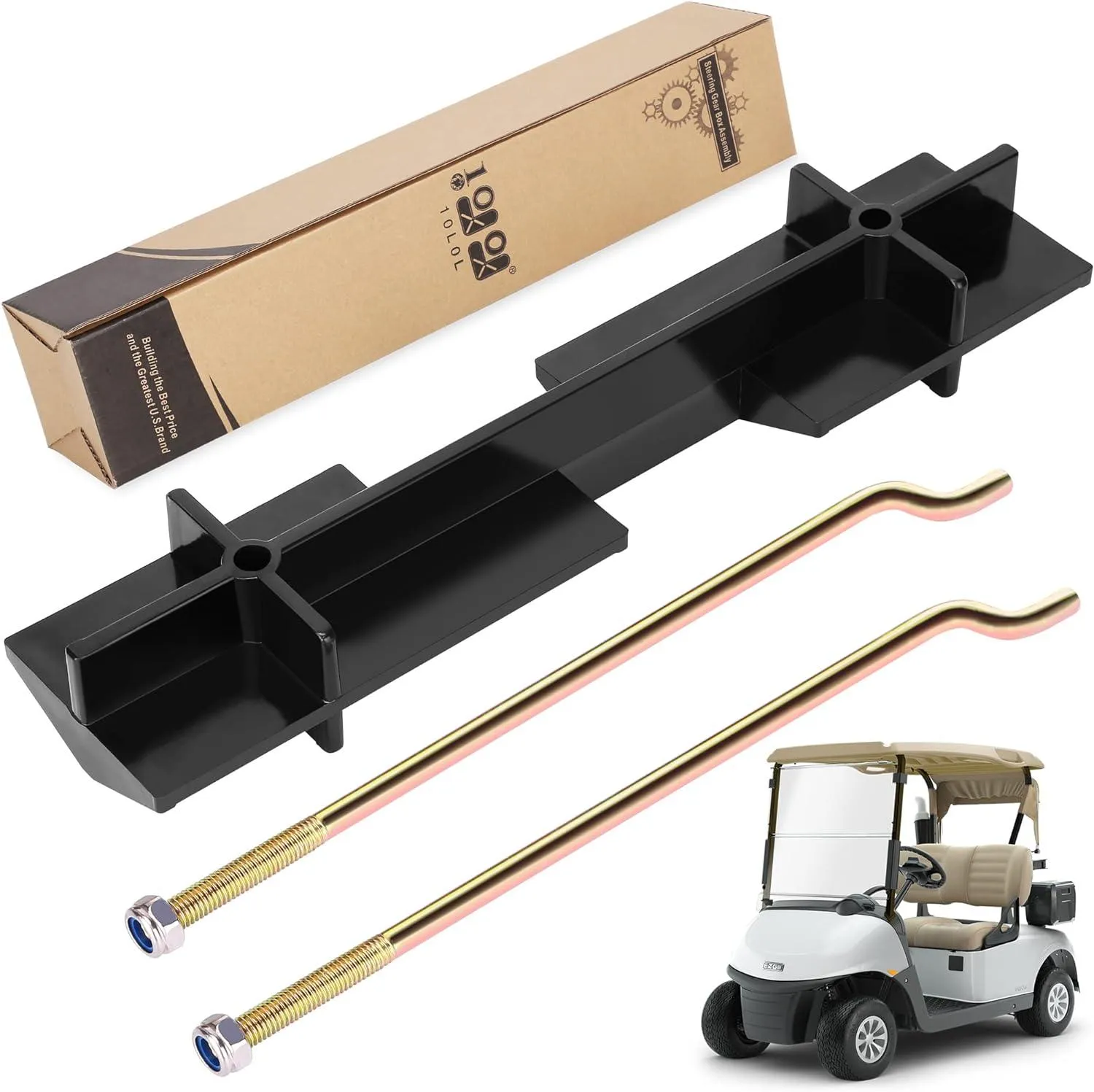 Golf Cart Battery Hold Down Plate with Rods Kit for EZGO TXT RXV 1994-up G&E|10L0L