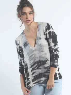 Hand Dye Slouchy V Neck in Silk