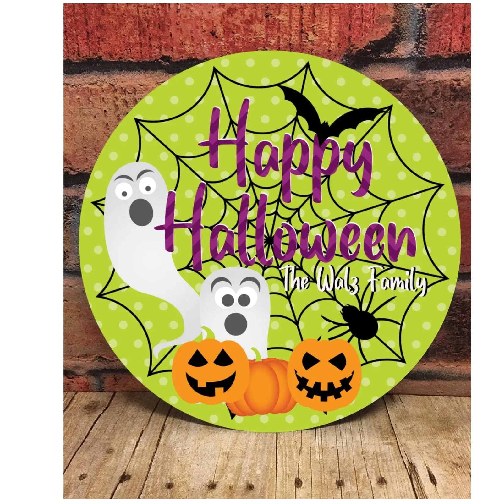 Happy Halloween Ghost, Pumpkin Door/Wreath Sign