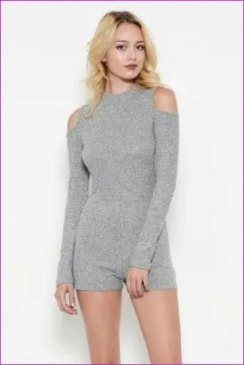 High Neck Cold Shoulder Romper