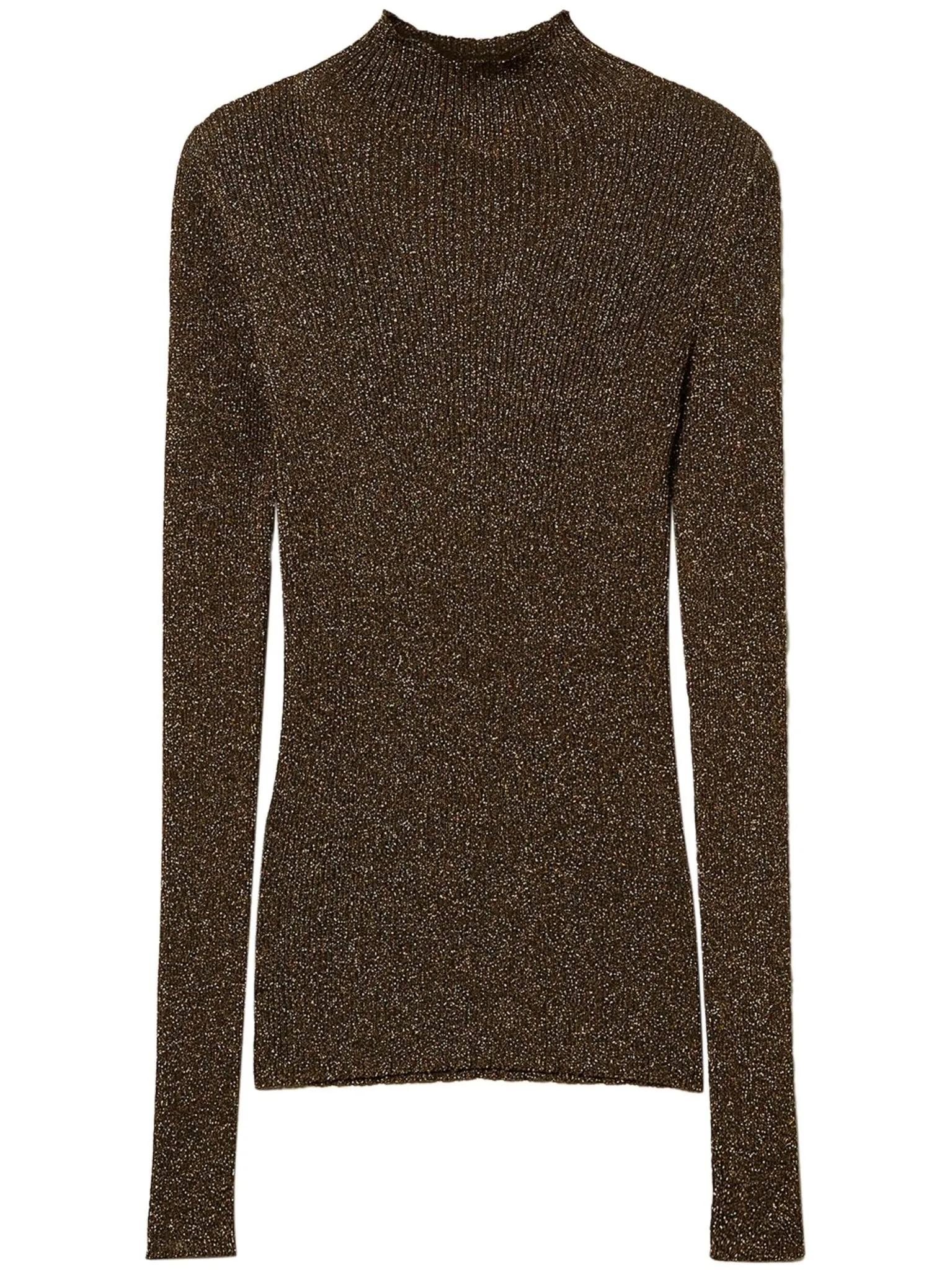 high-neck lurex sweater