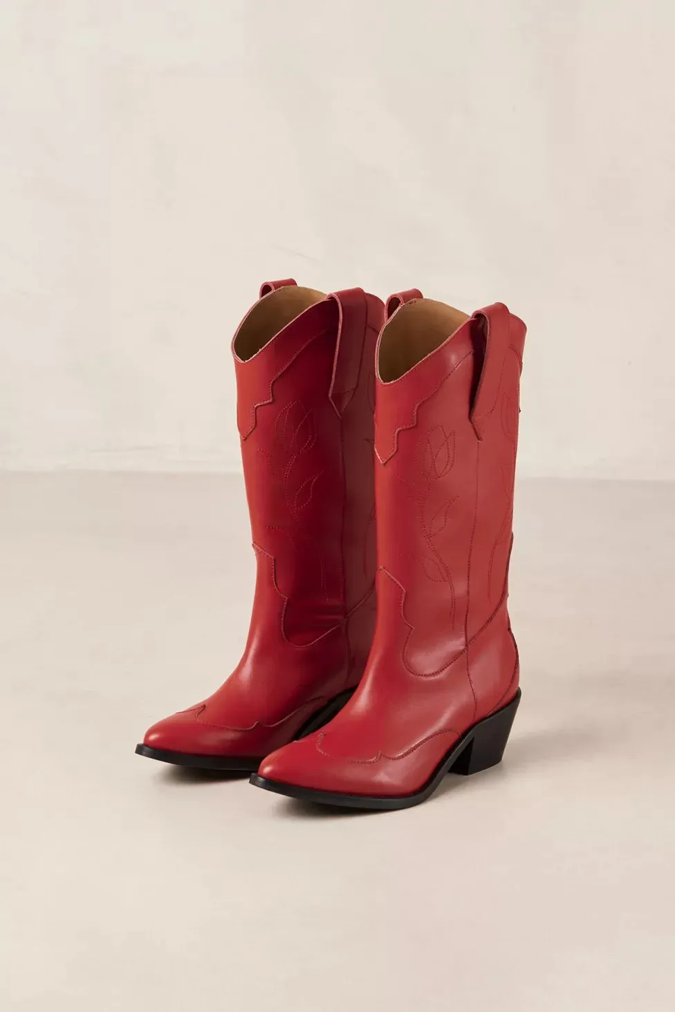 Liberty Red Leather Boots