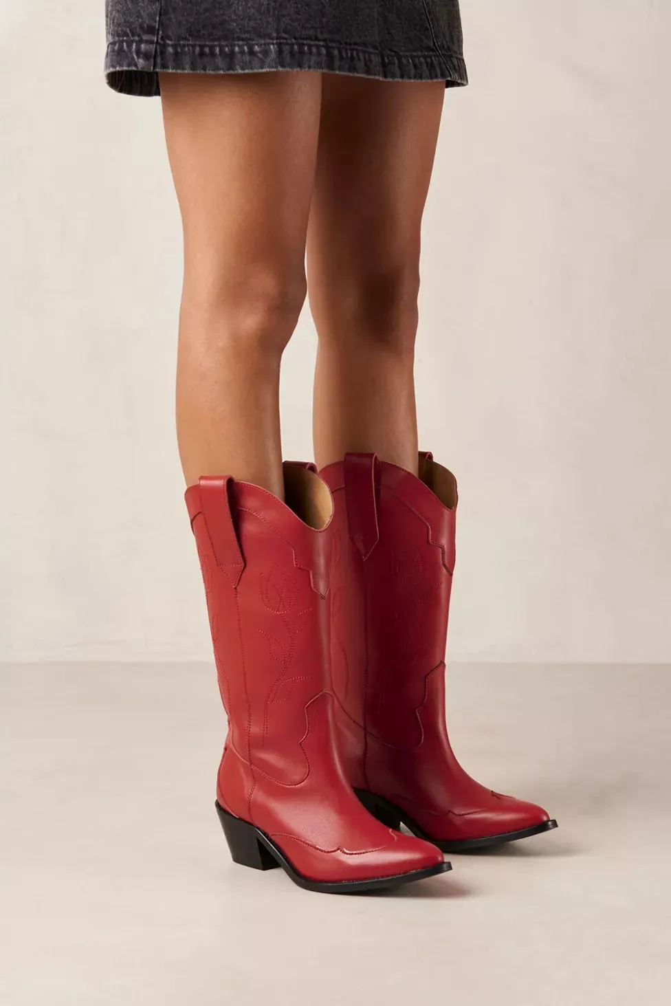 Liberty Red Leather Boots