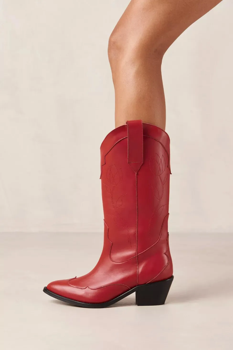 Liberty Red Leather Boots