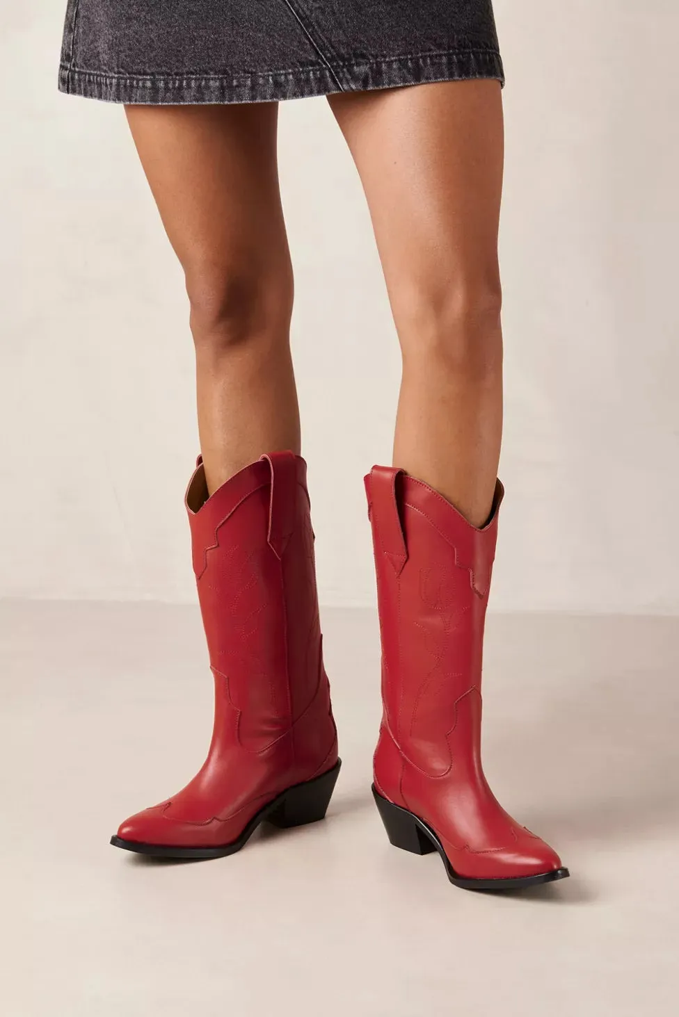 Liberty Red Leather Boots