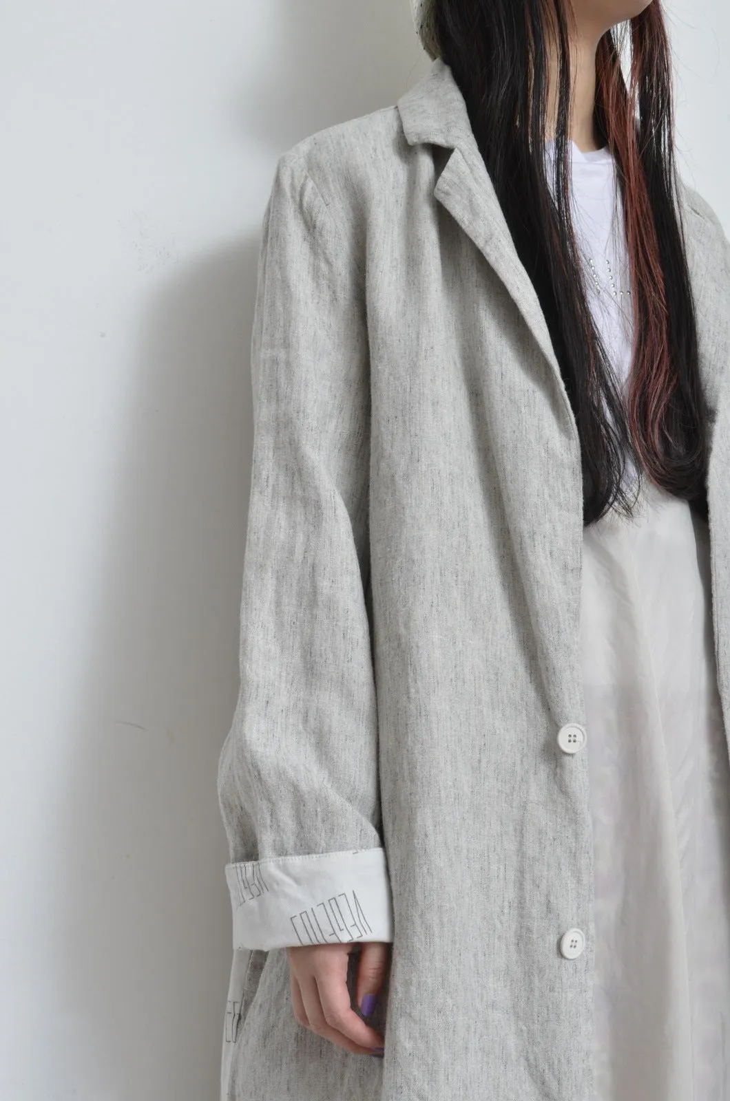 LINEN LONG COAT / 02_WHT