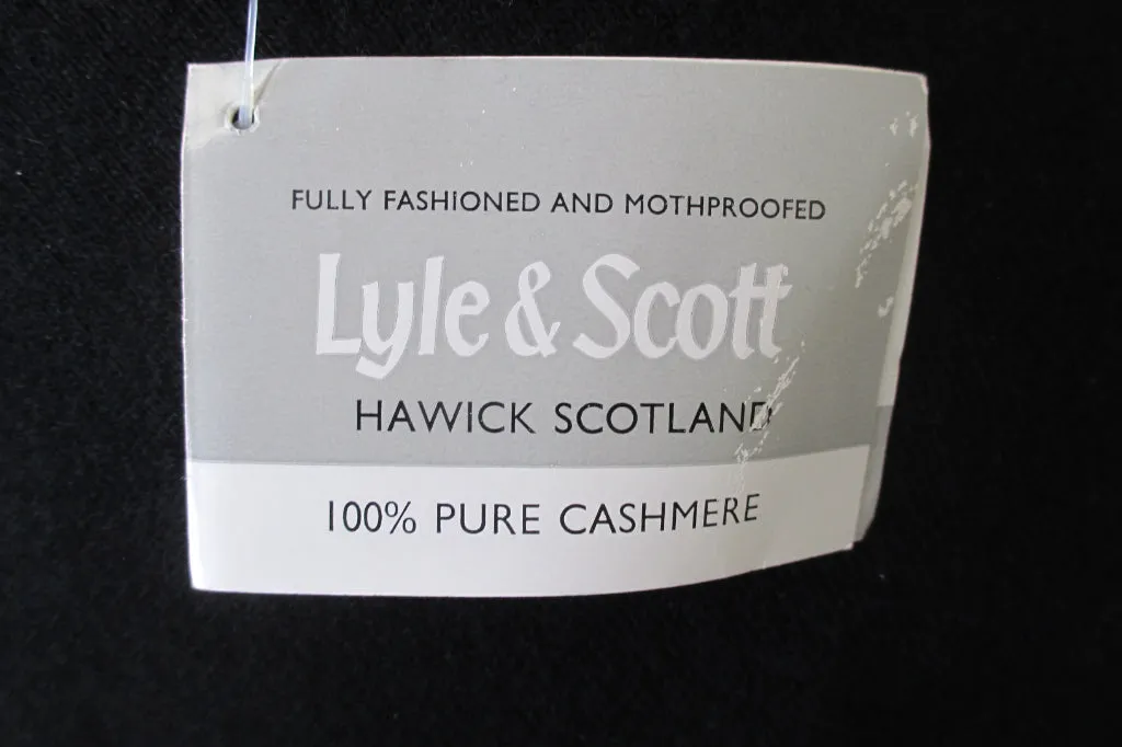 Lyle and Scott Black Cashmere Sweater NWT, Scottish Size 36/US 4