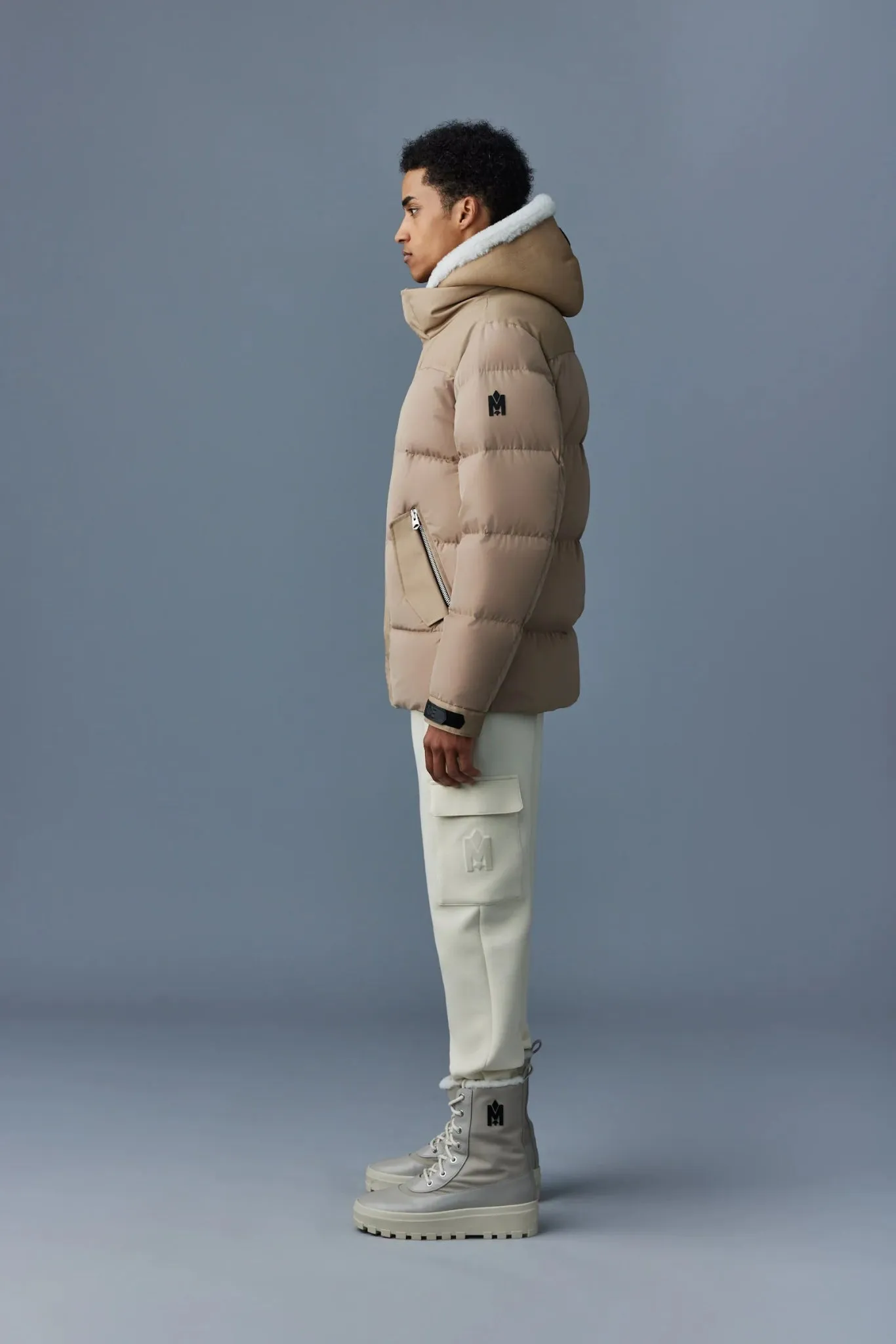 MACKAGE RILEY - Classic Down Jacket With Removable Shearling Bib