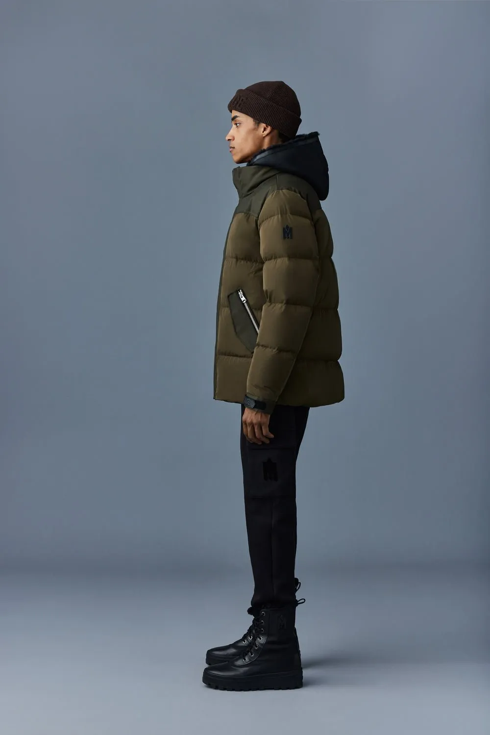 MACKAGE RILEY - Classic Down Jacket With Removable Shearling Bib