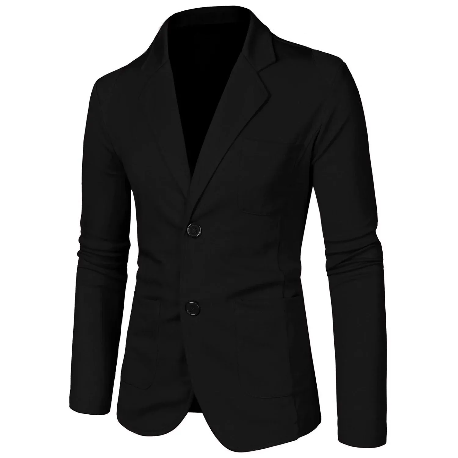 Men's Blazers Knitted Jacket with Long Sleeves and Pockets with Notched Lapel Lars Amadeus ,  black