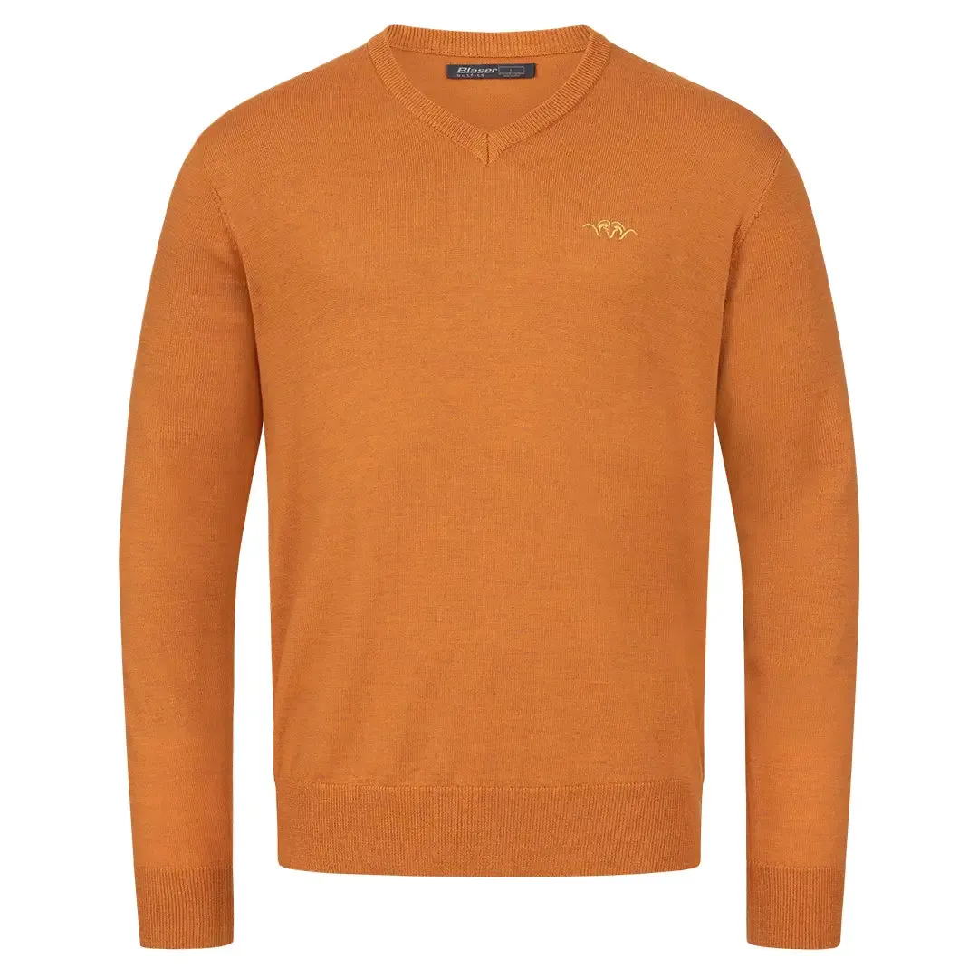 Merino V-Neck Sweater - Rust by Blaser