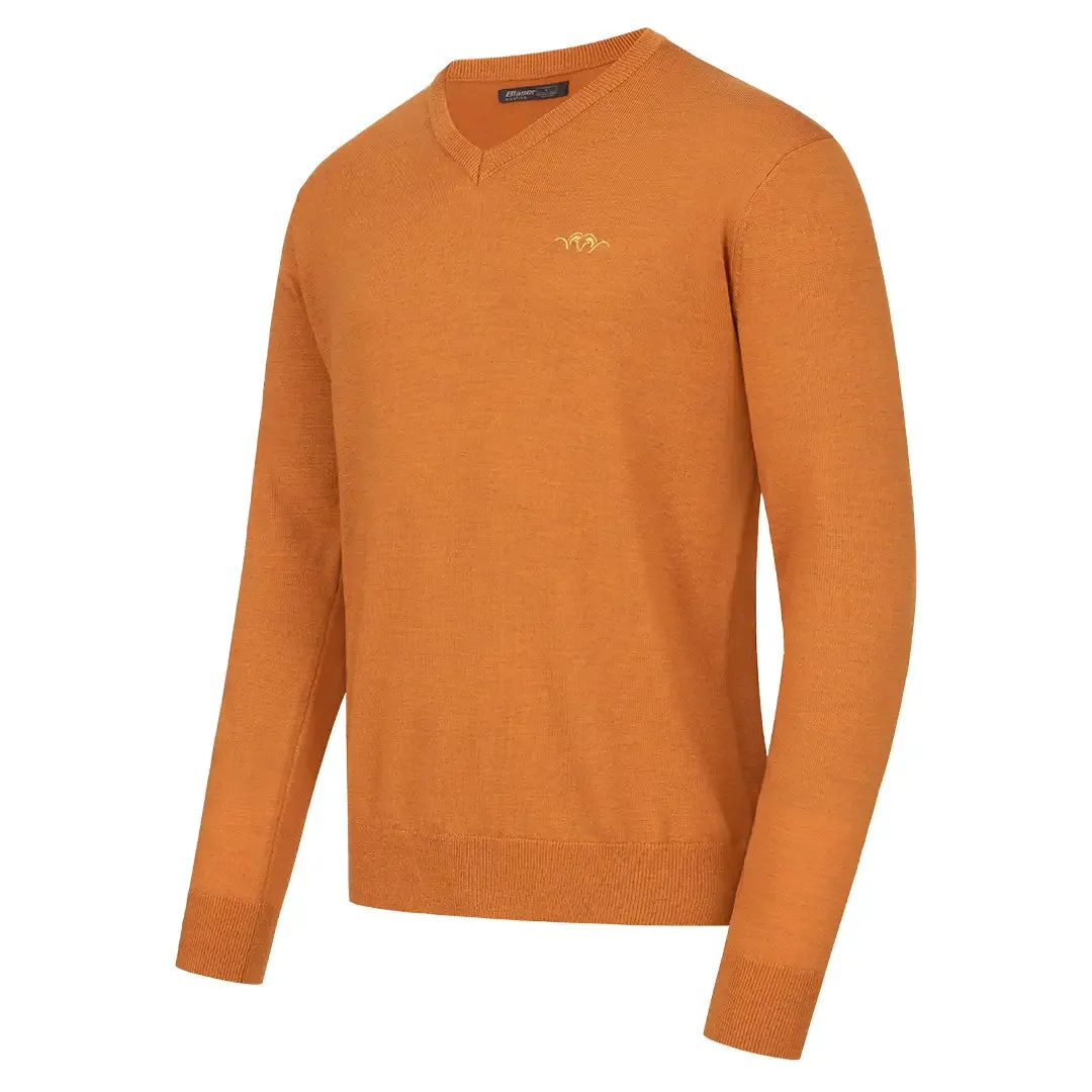 Merino V-Neck Sweater - Rust by Blaser