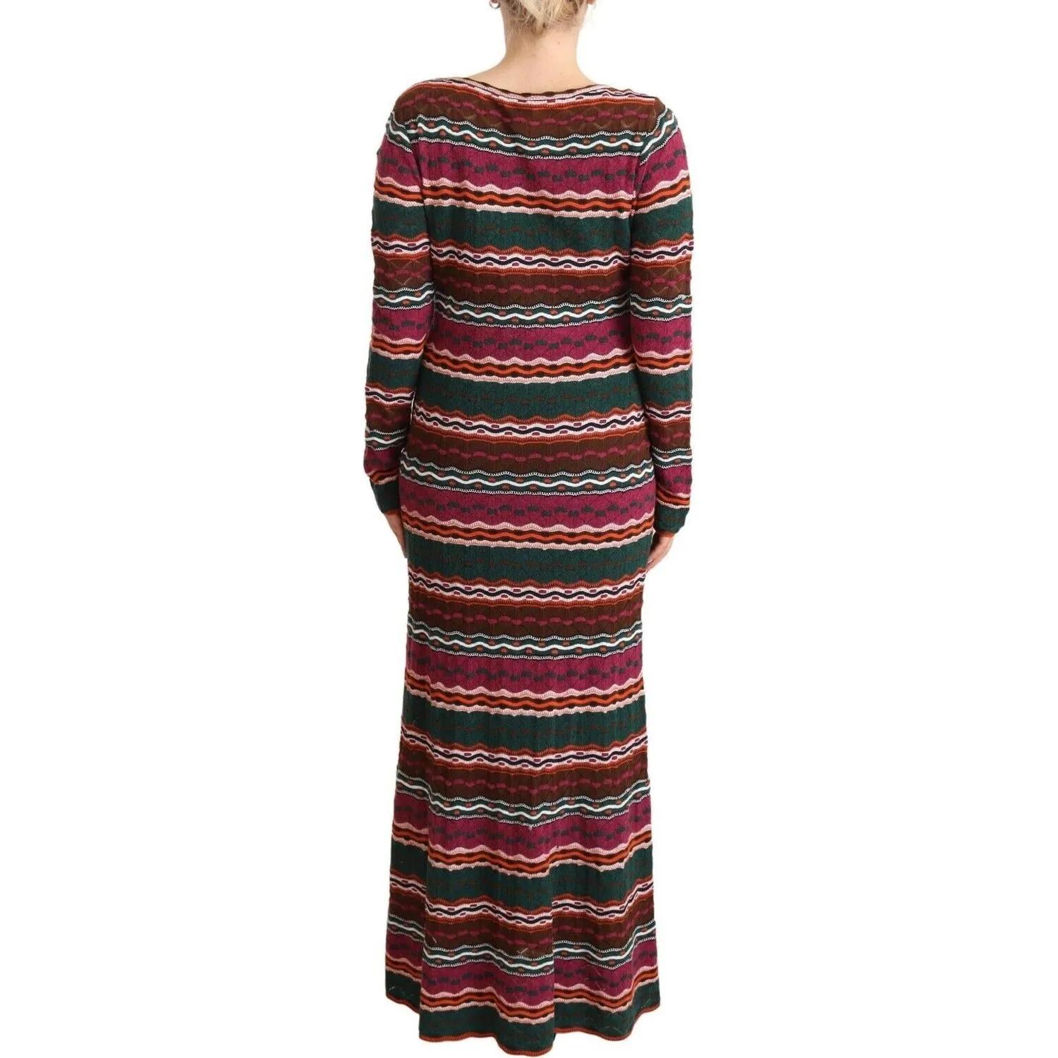 Missoni Multicolor Striped Long Sleeve Sheath Dress