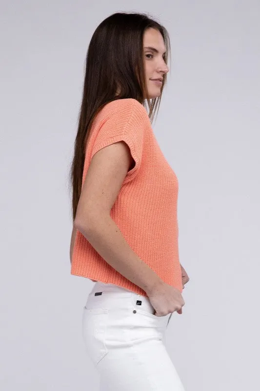 Mock Neck Short Sleeve Cropped Sweater - 4 Colors!