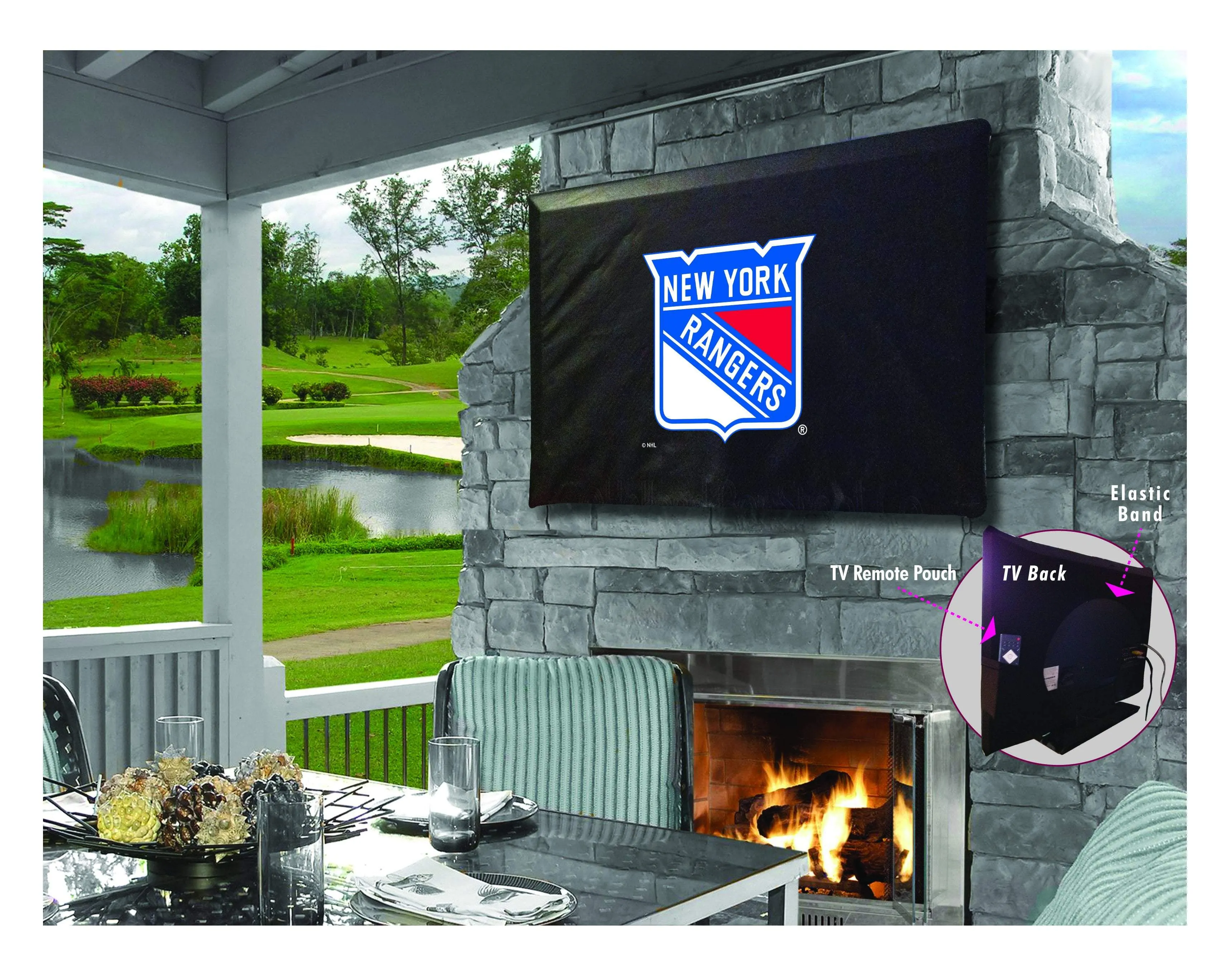 New York Rangers HBS Breathable Water Resistant Vinyl TV Cover