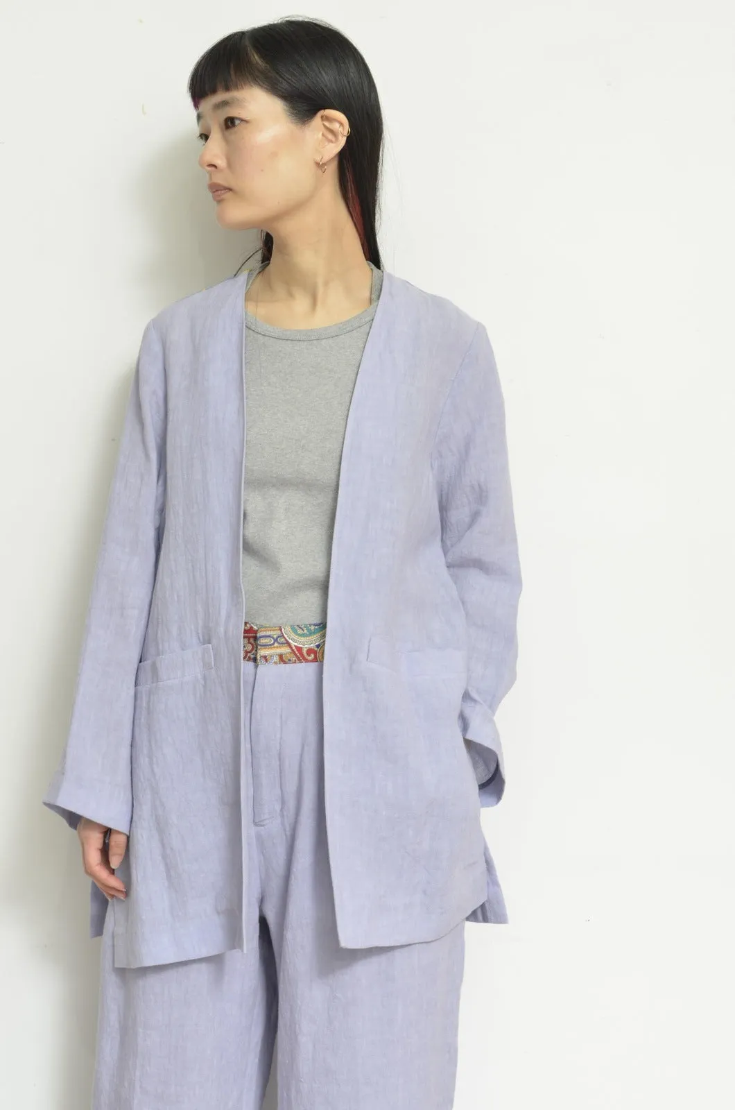 NO-COLLAR JK_LINEN 00/PURPLE