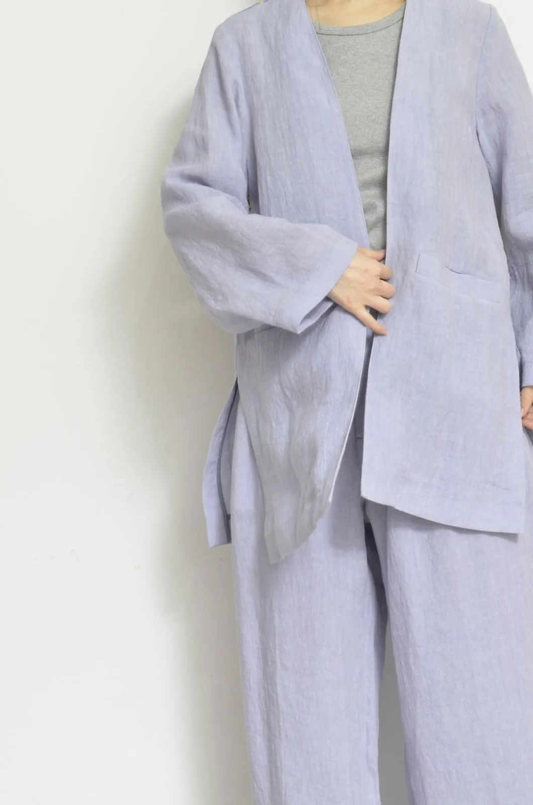 NO-COLLAR JK_LINEN 00/PURPLE