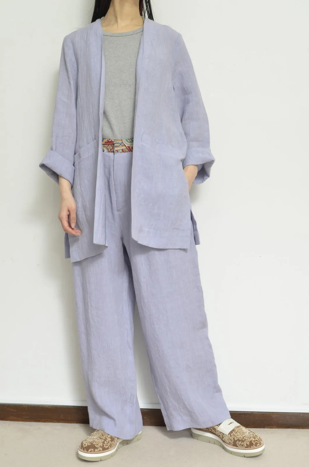 NO-COLLAR JK_LINEN 00/PURPLE