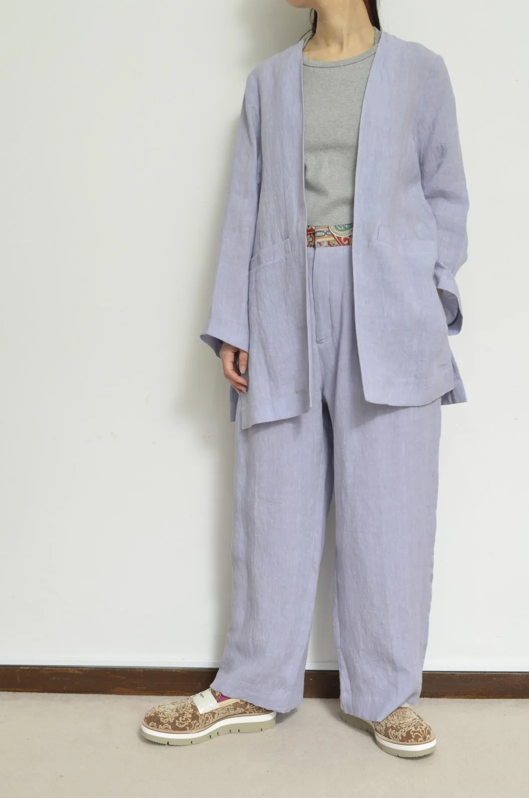 NO-COLLAR JK_LINEN 00/PURPLE