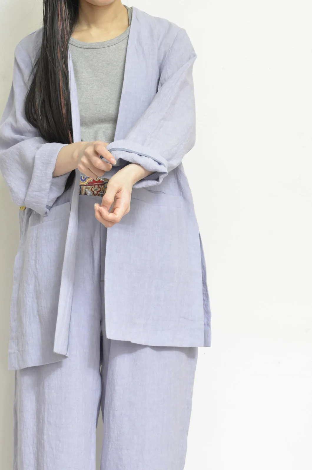 NO-COLLAR JK_LINEN 00/PURPLE