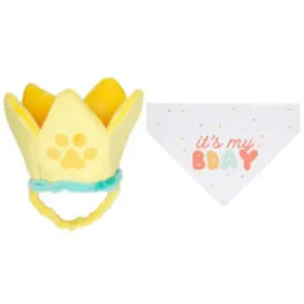 Pearhead Happy Barkday Medium / Large Bandana & Hat Set