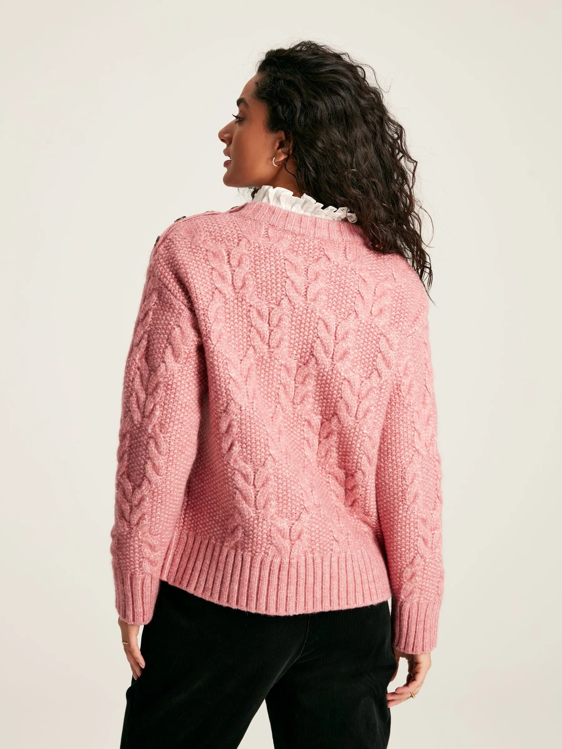 Pippa Cable Knit Jumper - Pink