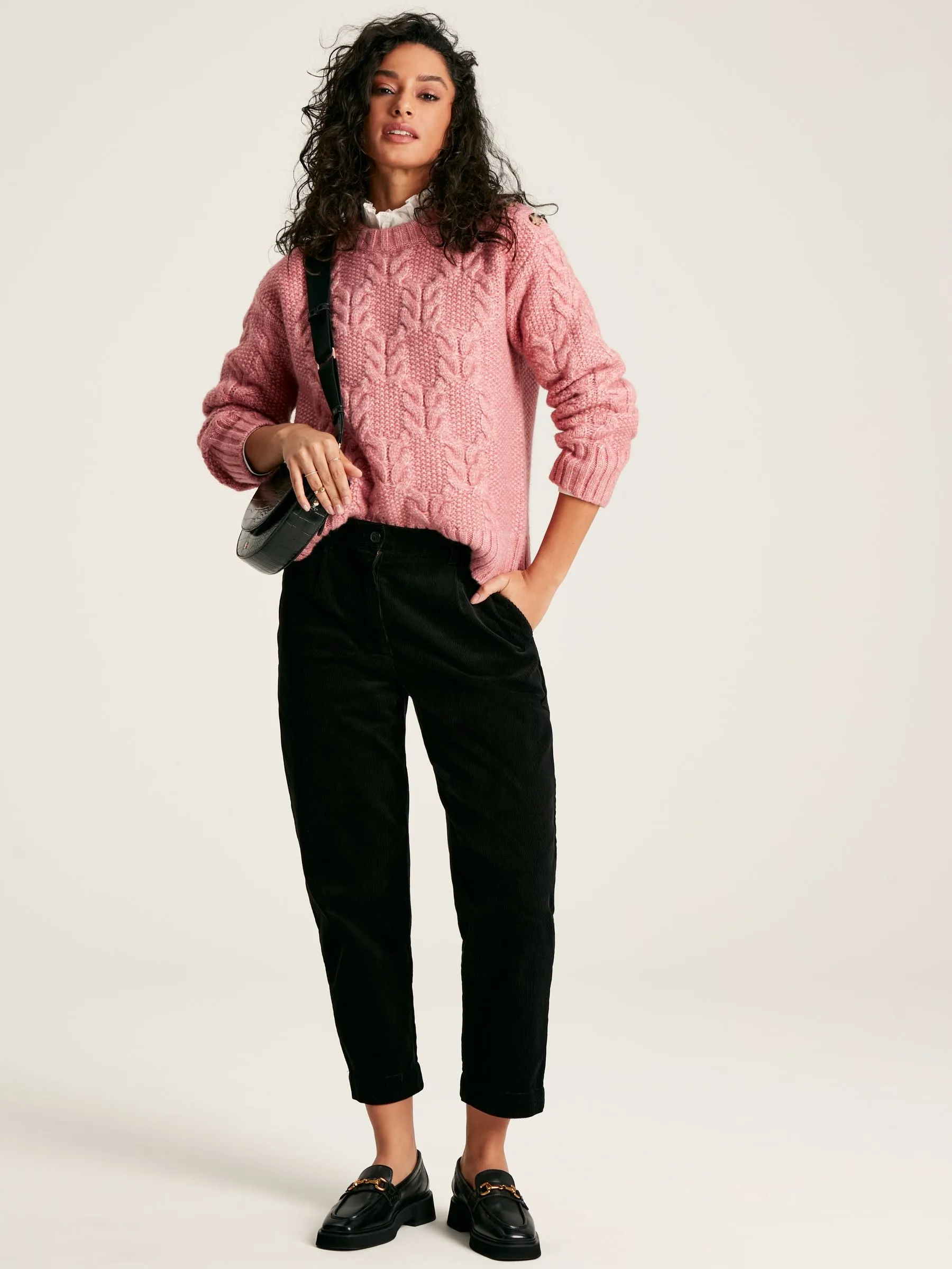 Pippa Cable Knit Jumper - Pink